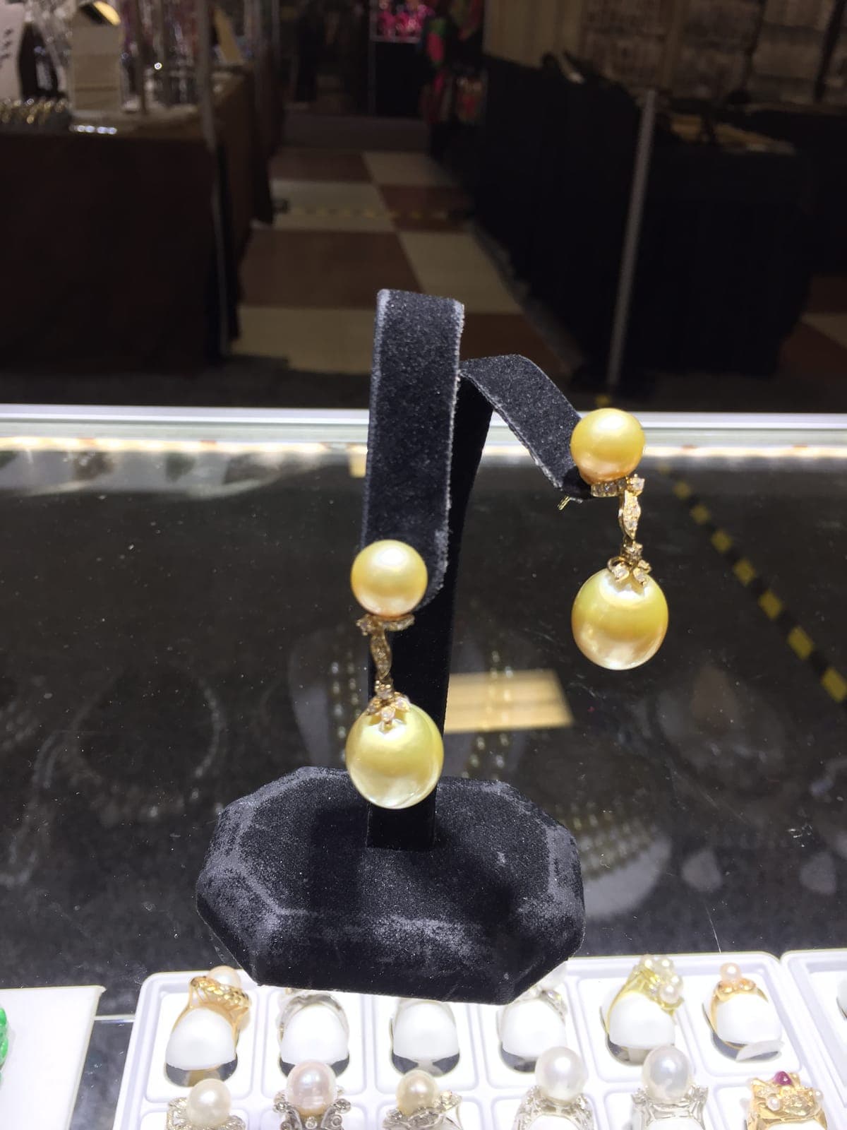 Golden South Sea Pearl Drop Earrings