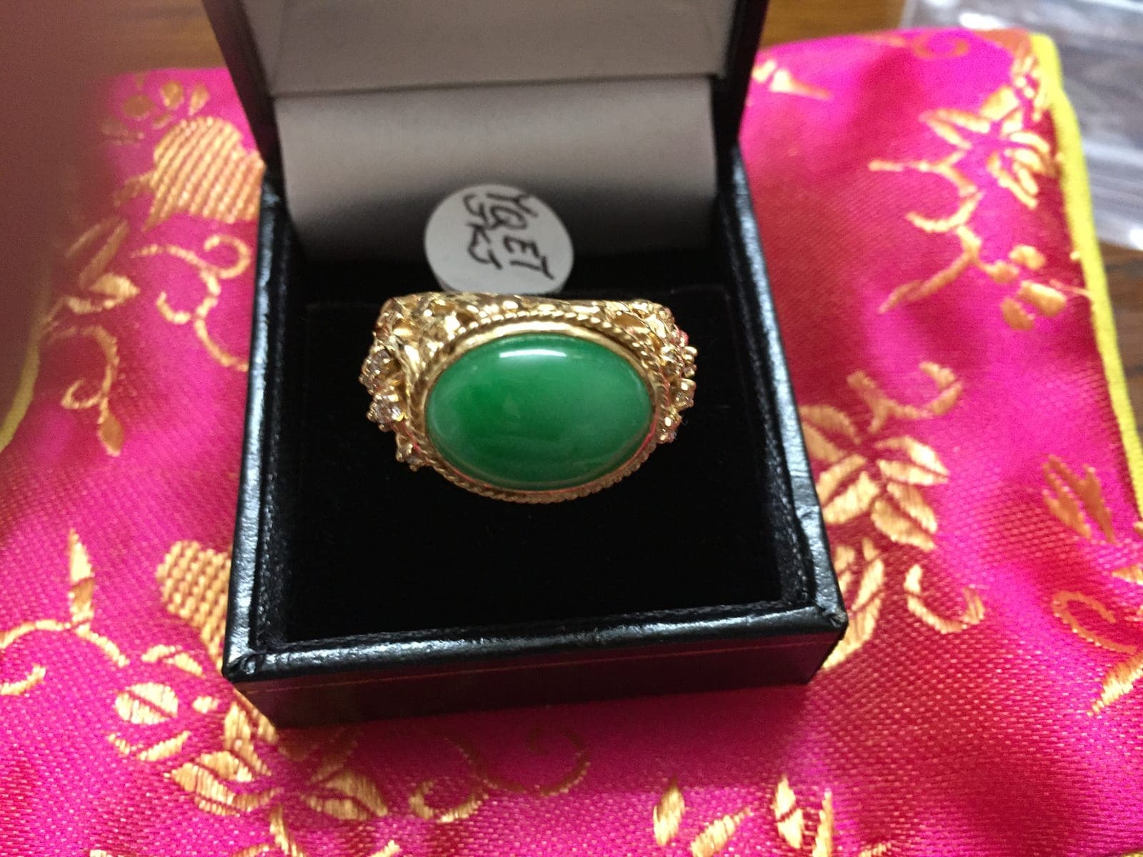 Imperial Green Jadeite Cabochon Ring