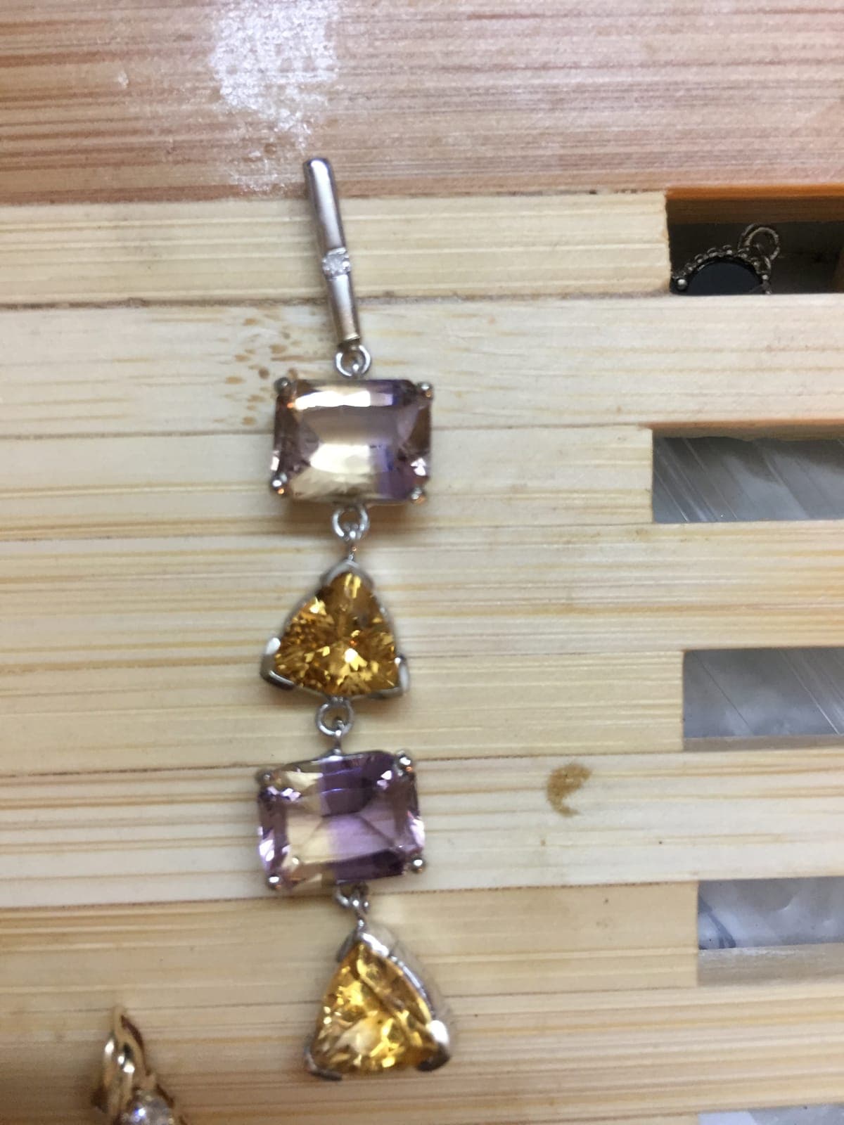 Ametrine & Citrine Gemstone Link Bracelet