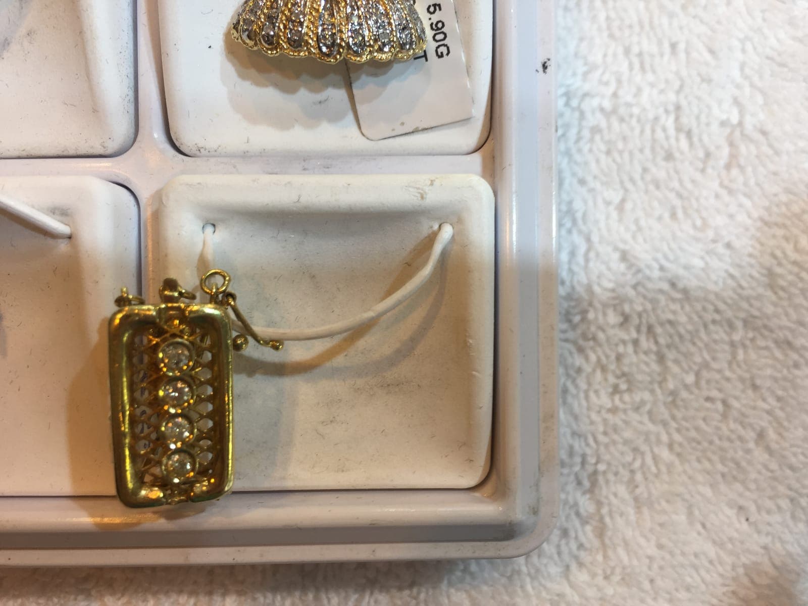 Gold Filigree Rectangular Pendant