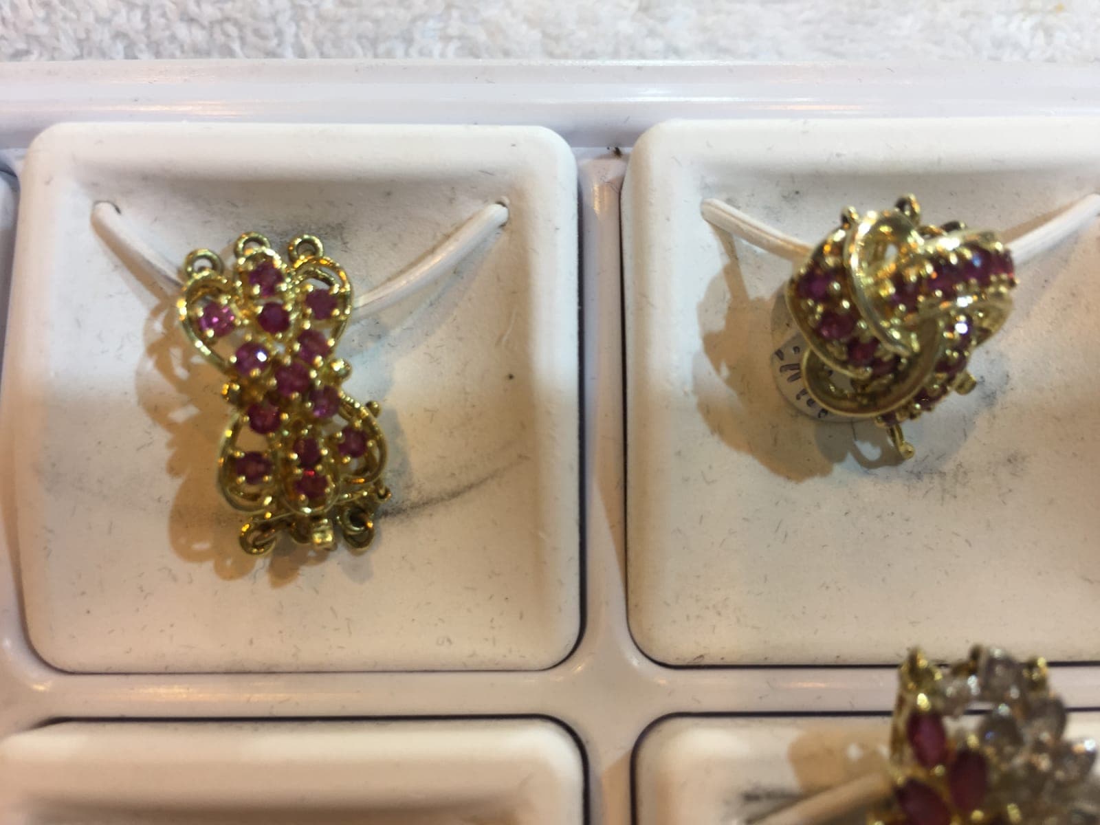 Ruby & Gold Love Knot Earrings