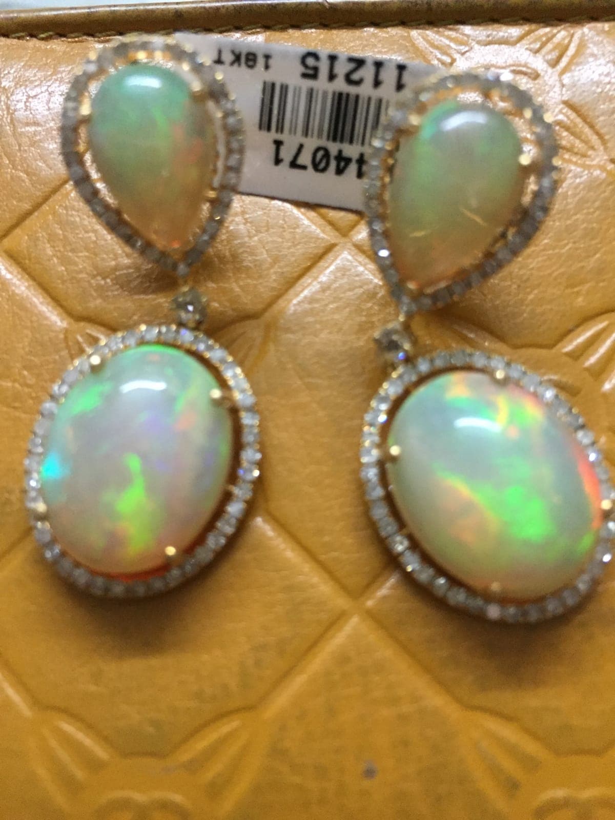 Opal & Diamond Double Drop Earrings