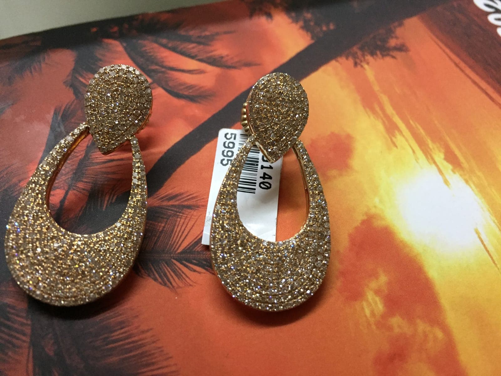 Diamond Pave Sculptural Drop Earrings