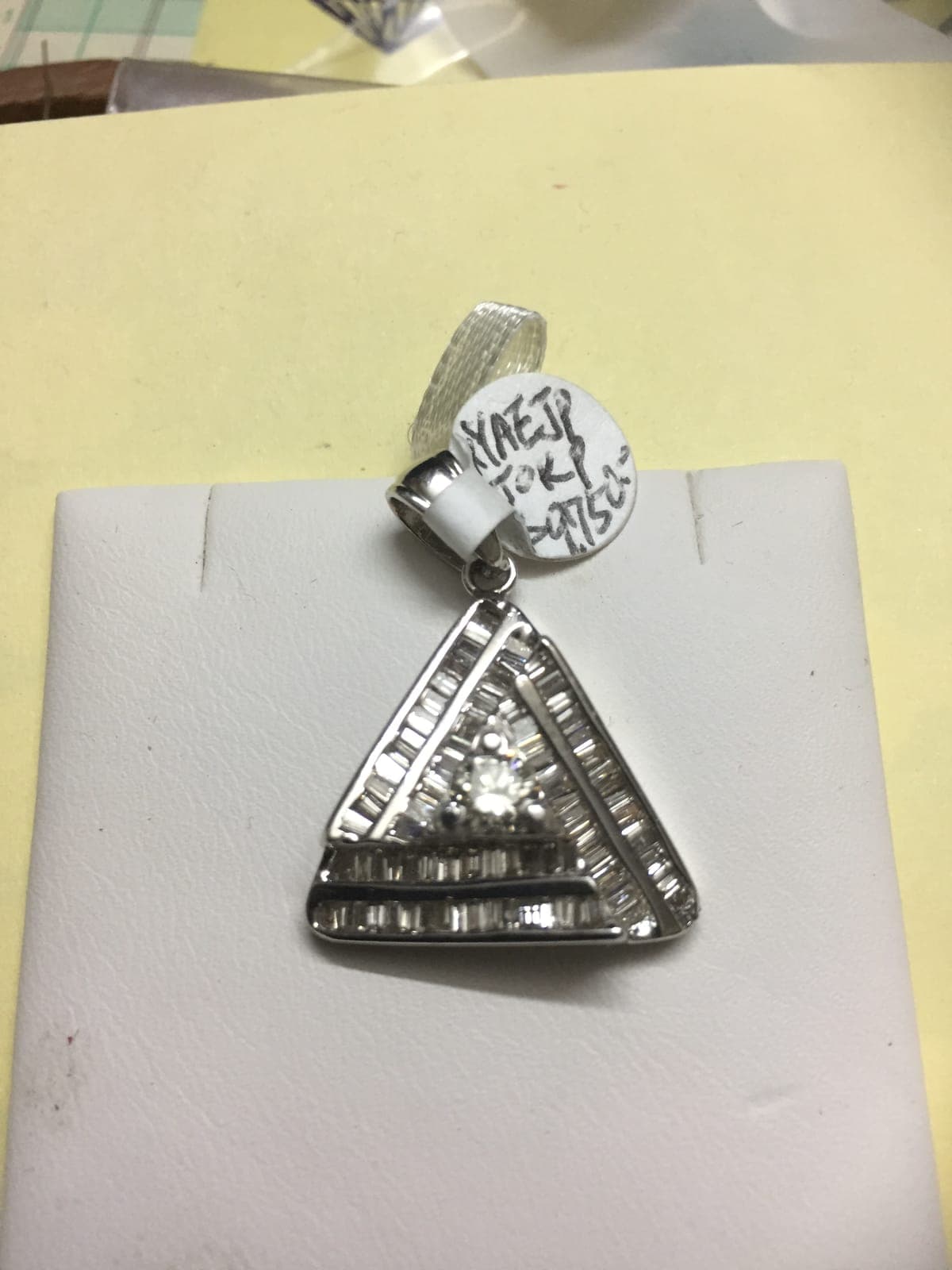 Diamond Triangle Baguette Pendant