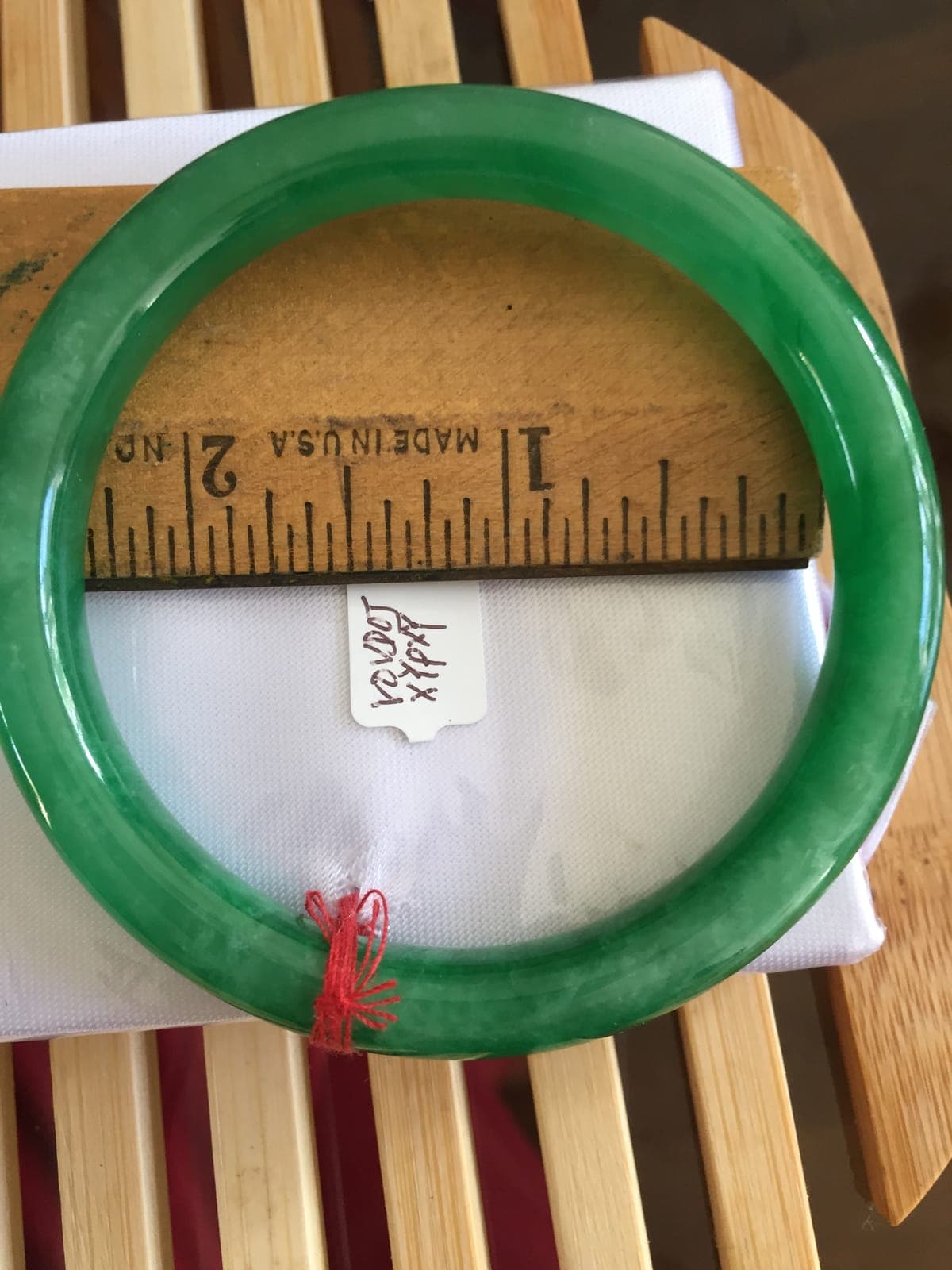 Vivid Green Jadeite Bangle — Wide Band