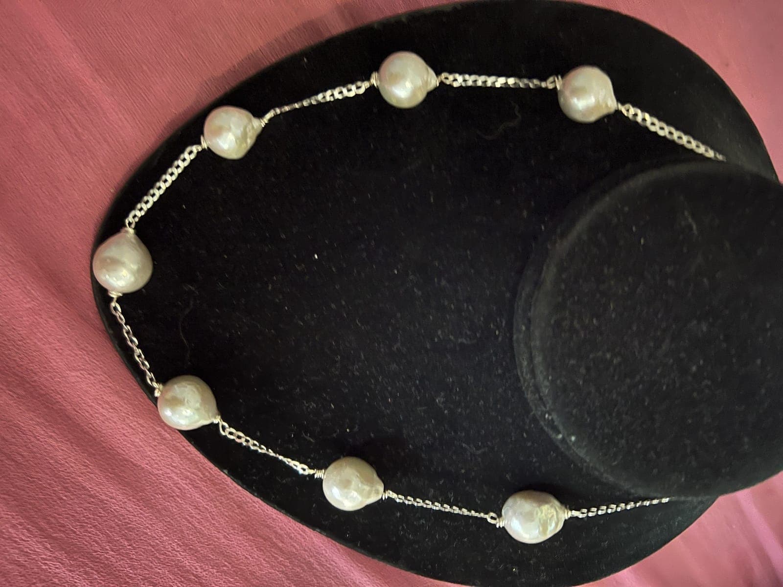 South Sea Baroque Pearl Station Necklace