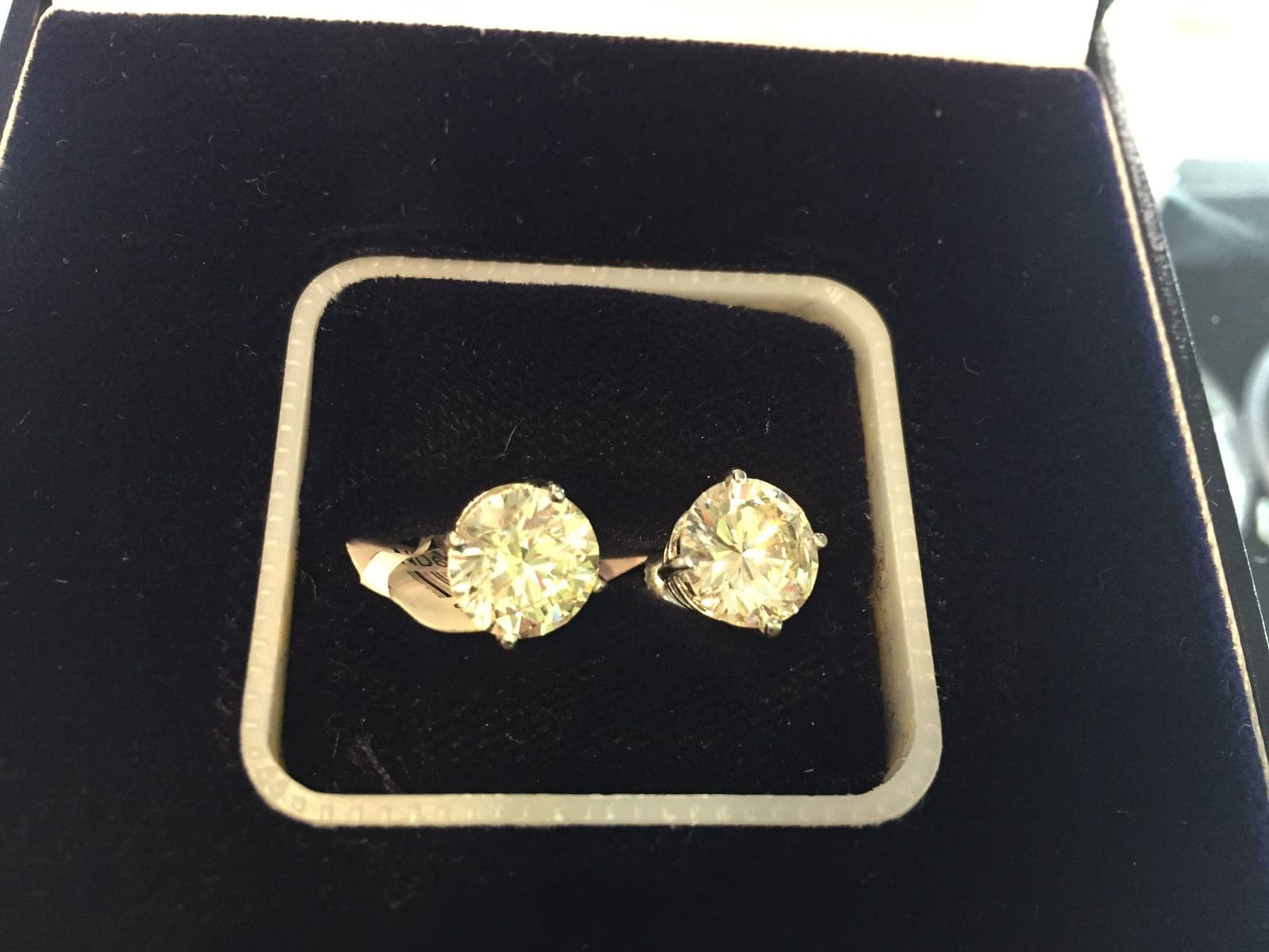 Large Diamond Solitaire Stud Earrings
