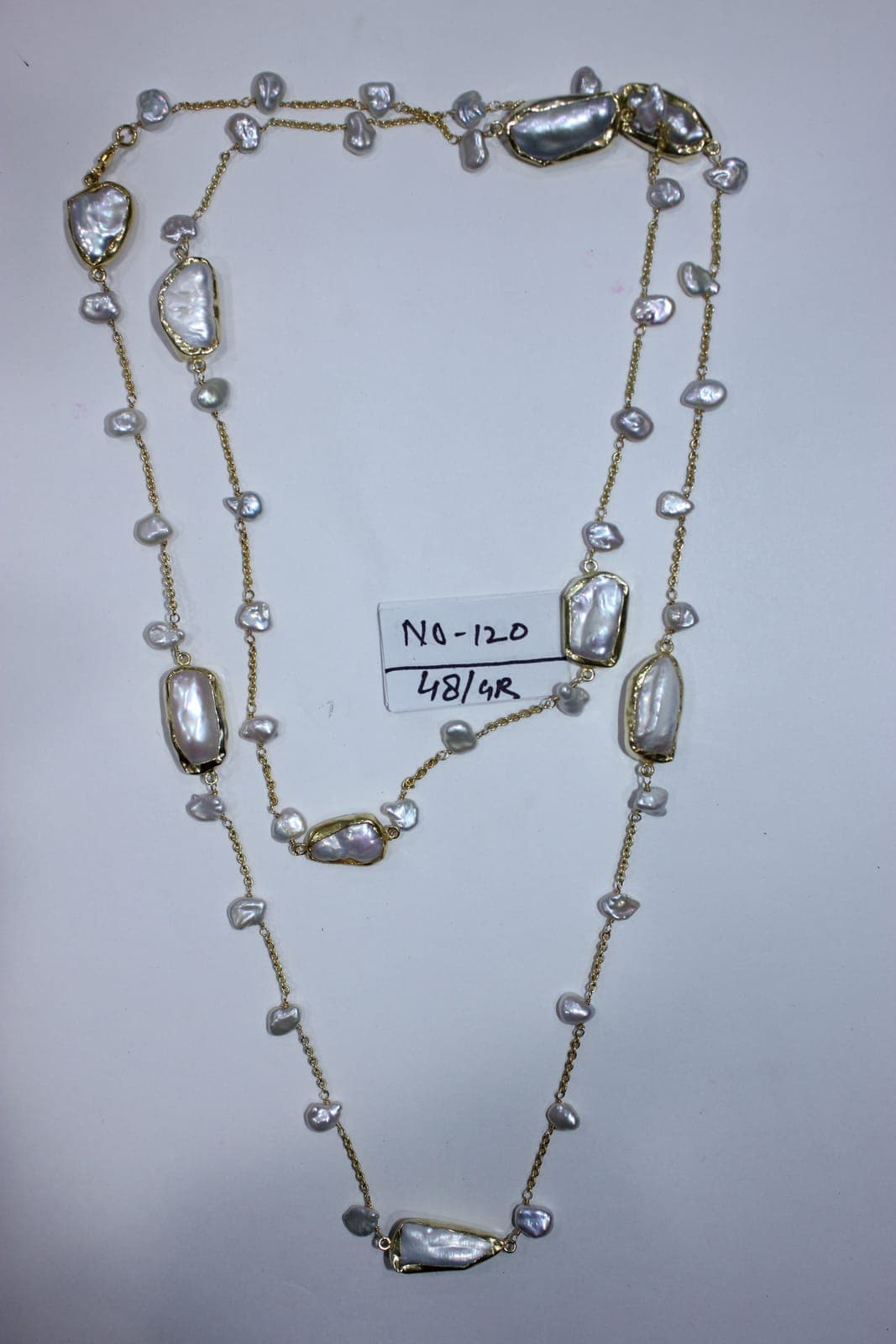 Keshi Pearl Long Station Necklace
