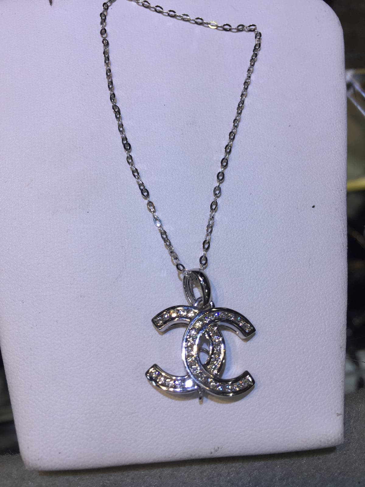 Diamond Interlocking C Pendant Necklace