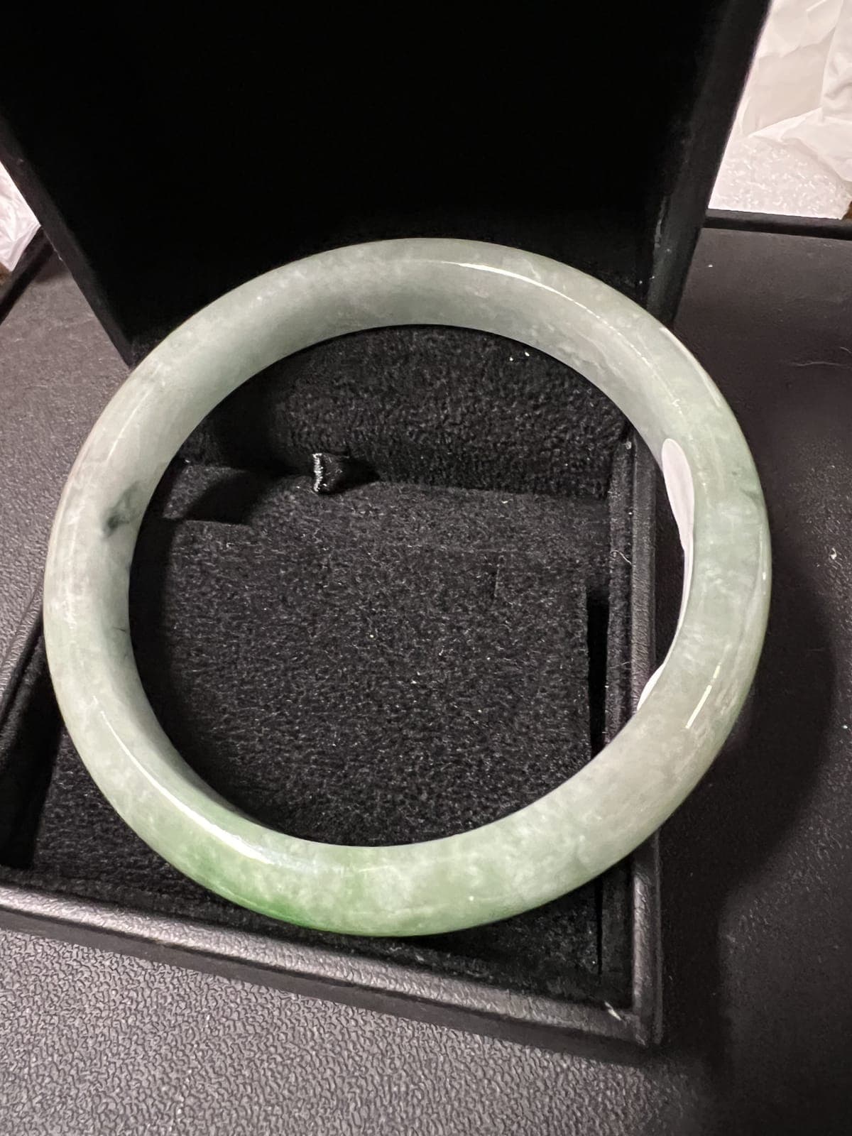 Green Jadeite Bangle in Display Box