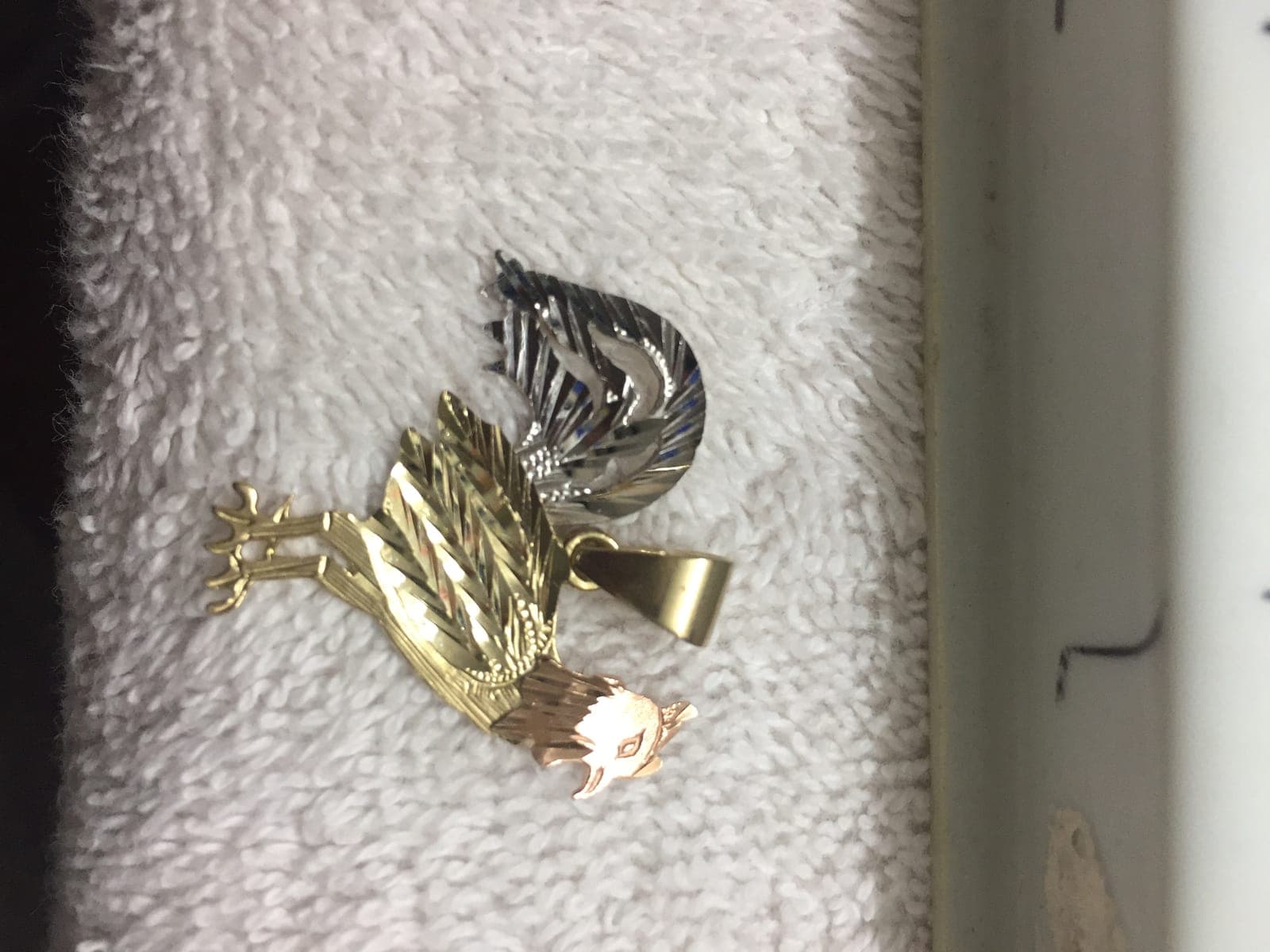 Tri-Color Gold Rooster Pendant