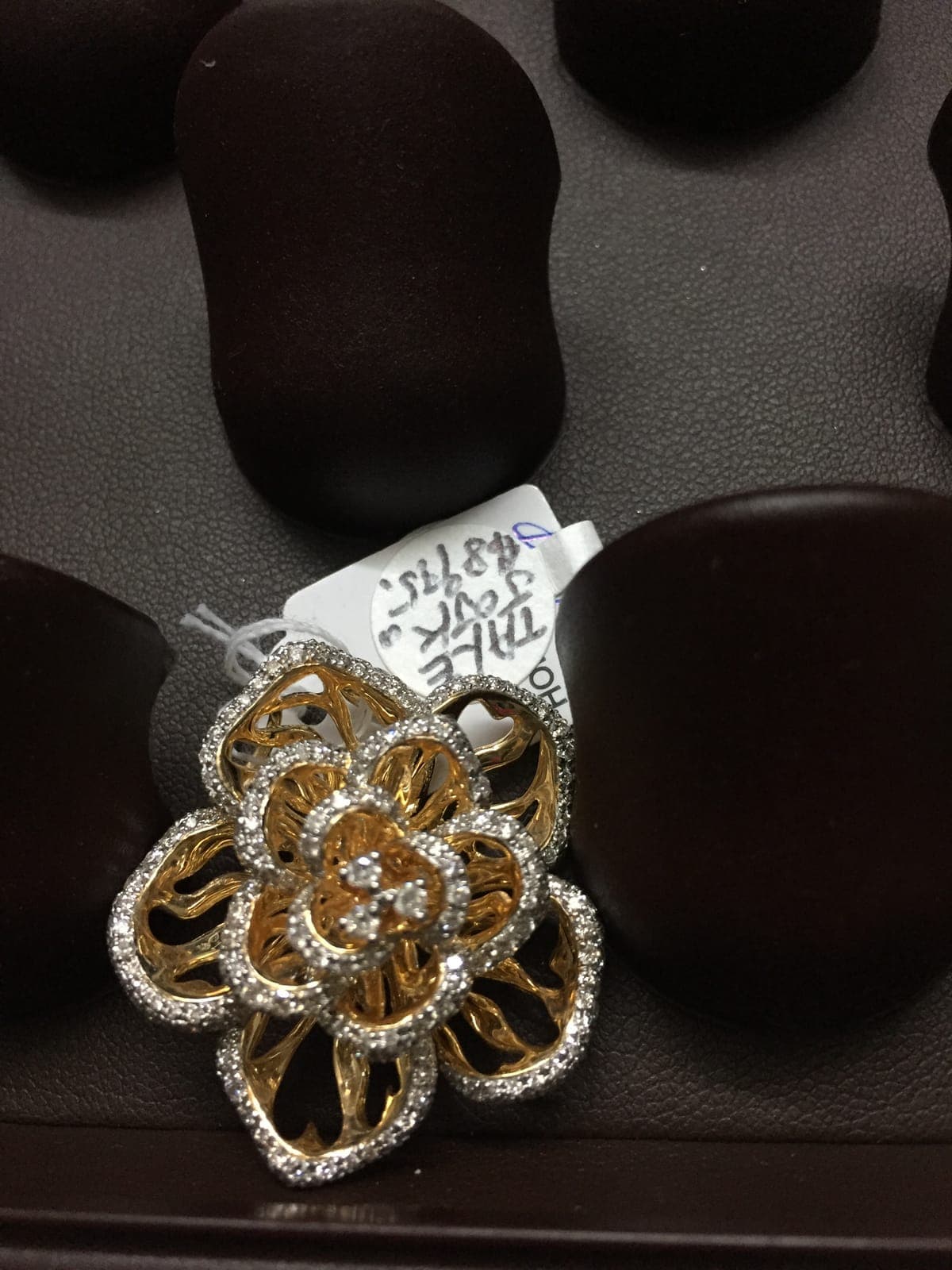 Two-Tone Gold Diamond Floral Brooch/Pendant