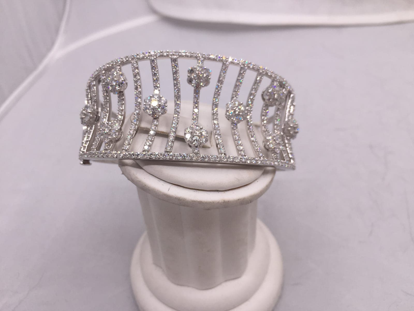 Diamond Wide Openwork Cuff Bracelet