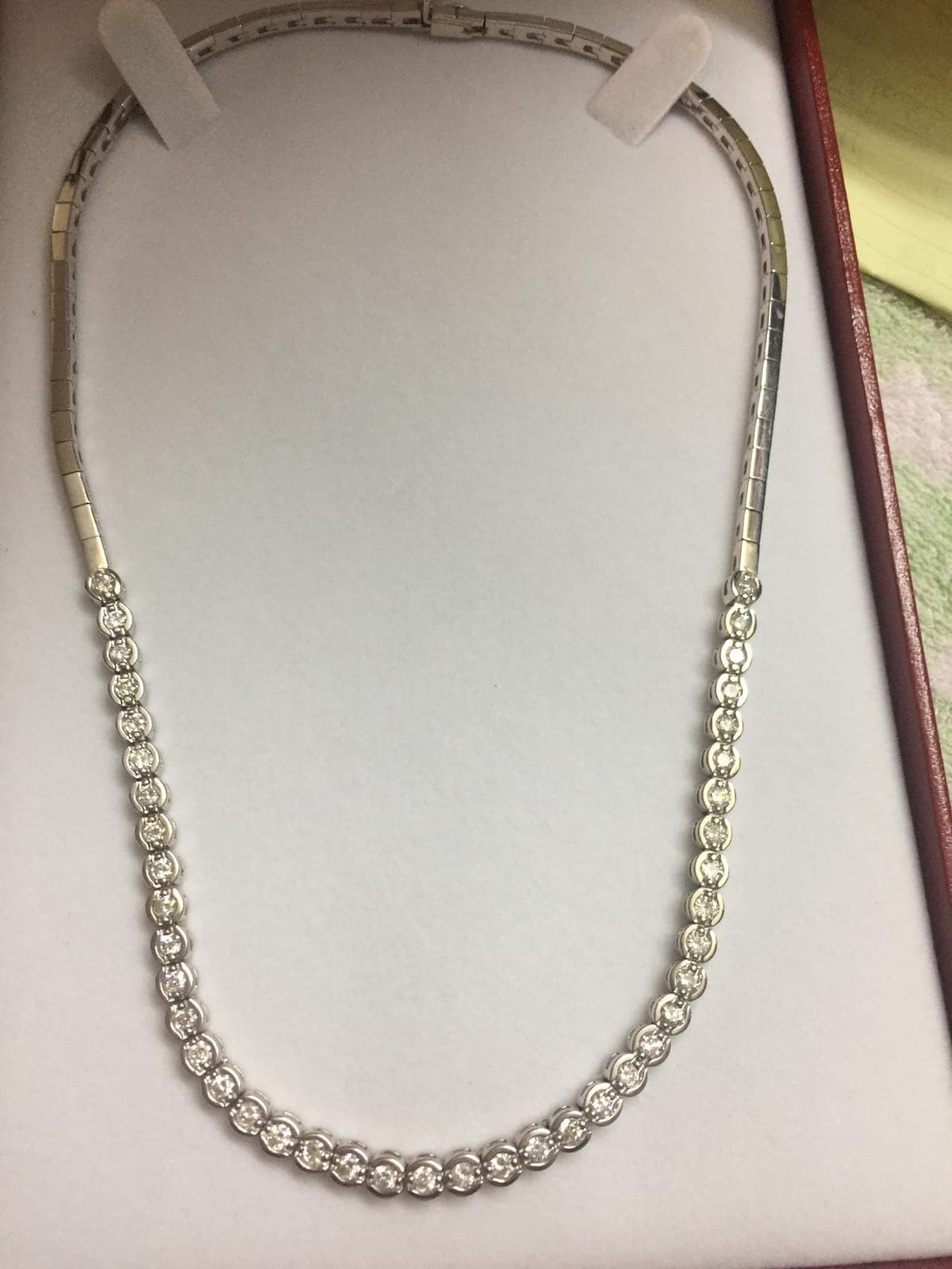Diamond Tennis Necklace — Bezel-Set
