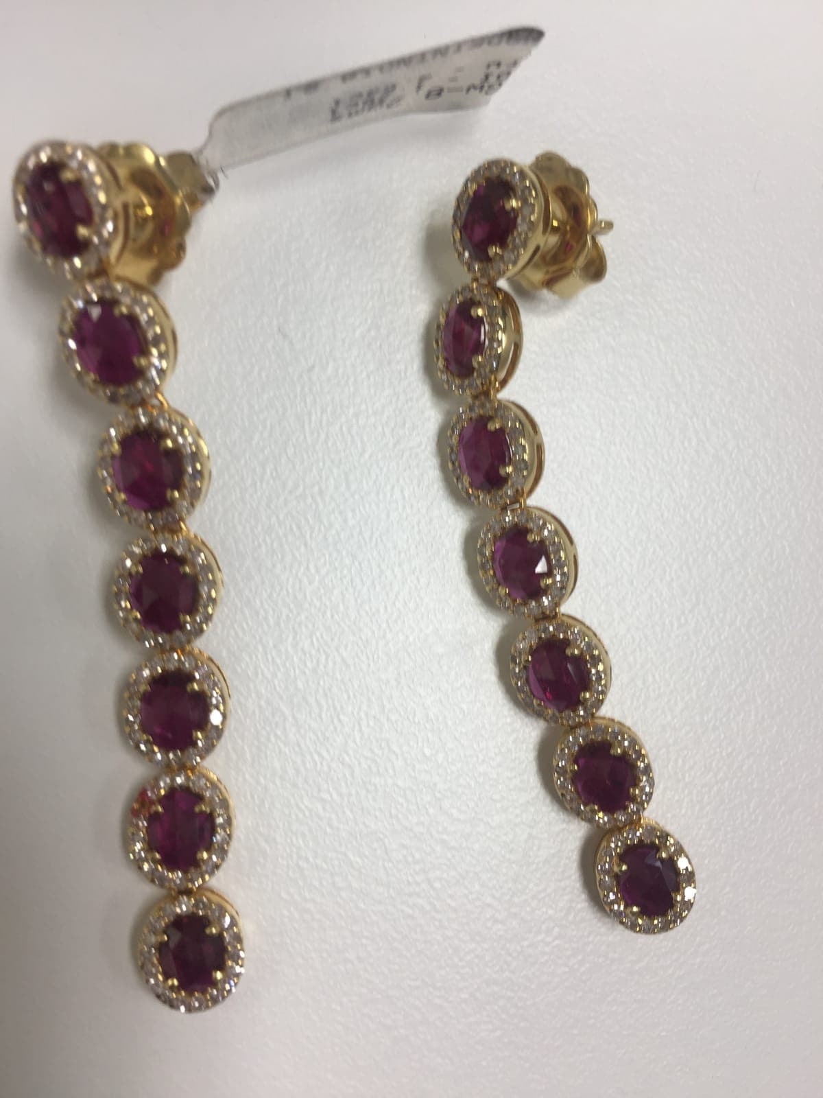Ruby & Diamond Cascading Drop Earrings