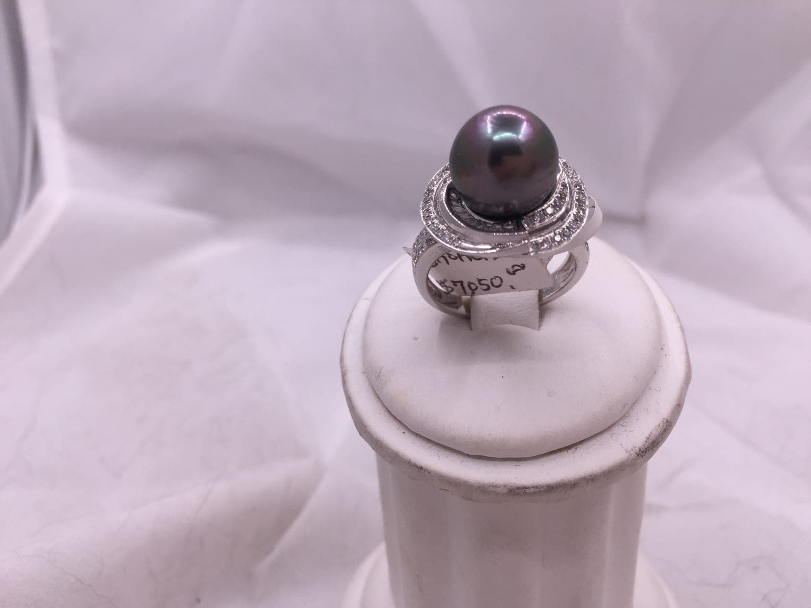 Tahitian Pearl Diamond Swirl Ring
