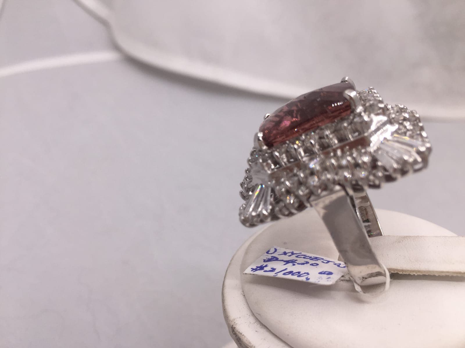 Pink Tourmaline Ballerina Cocktail Ring — Platinum