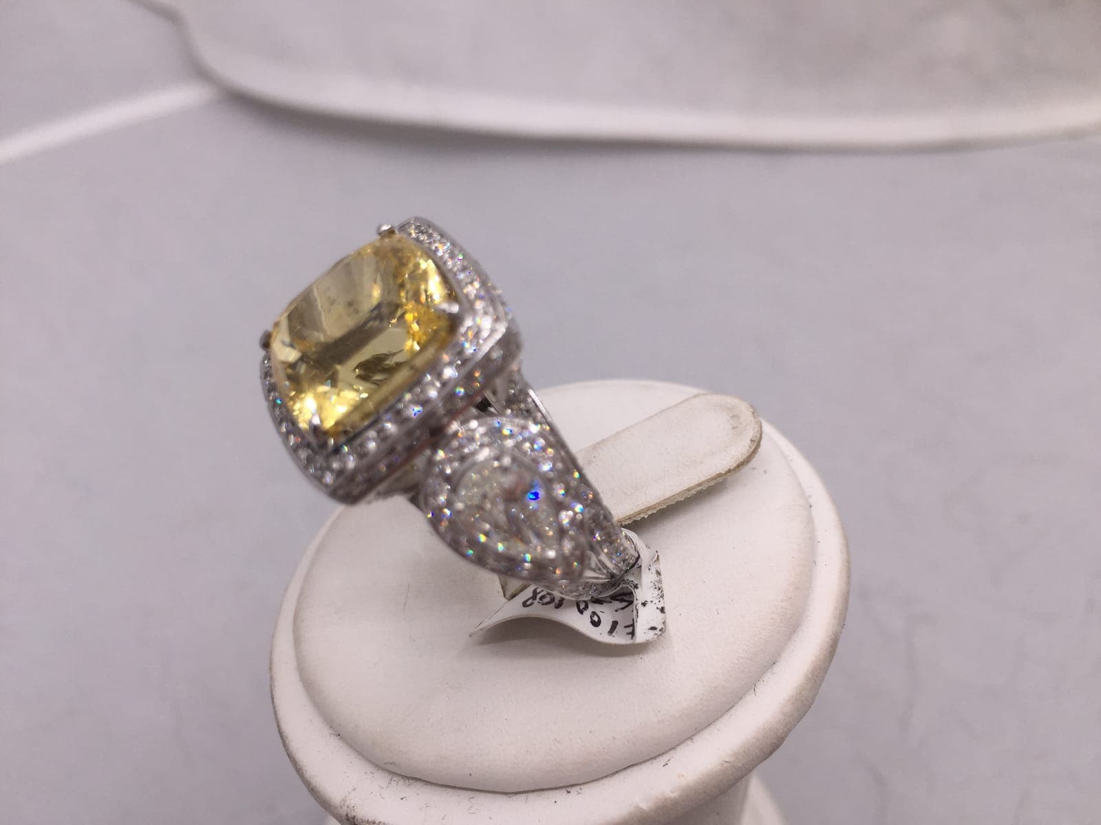 Yellow Sapphire & Diamond Three-Stone Ring