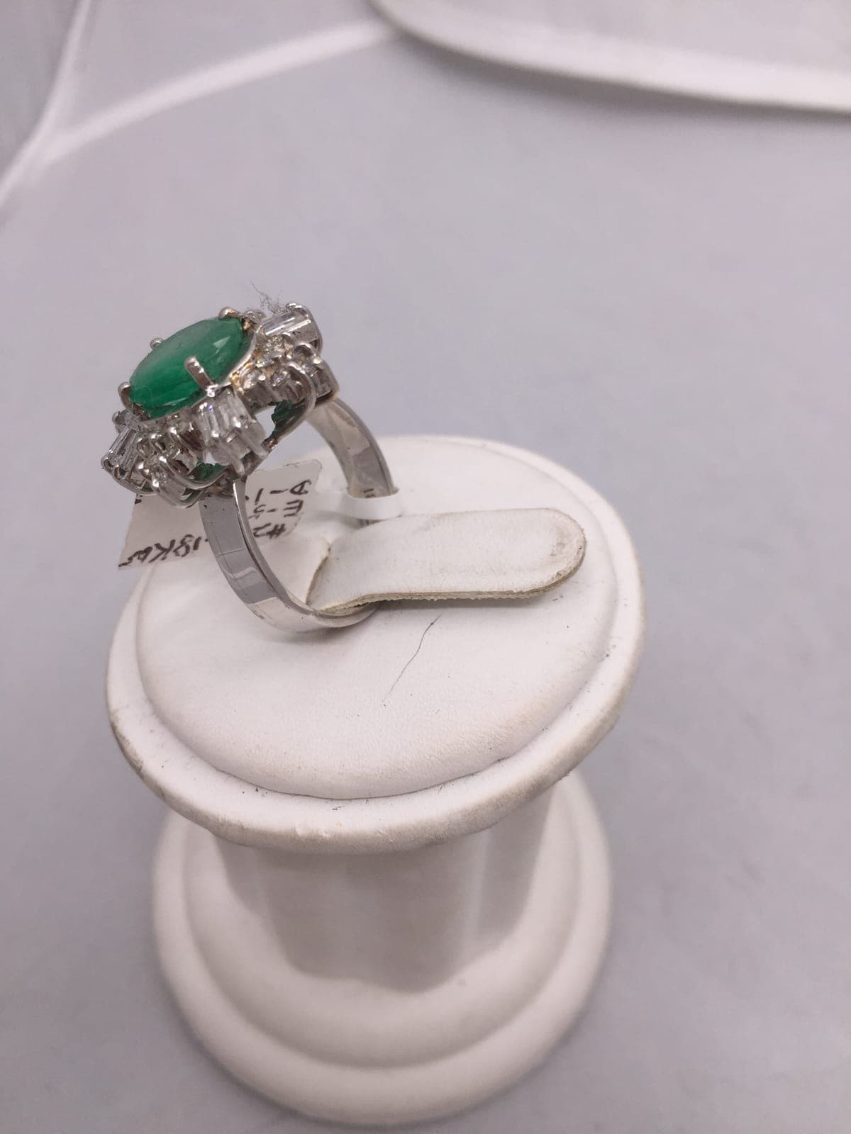 Emerald Cabochon & Diamond Starburst Ring — 18K