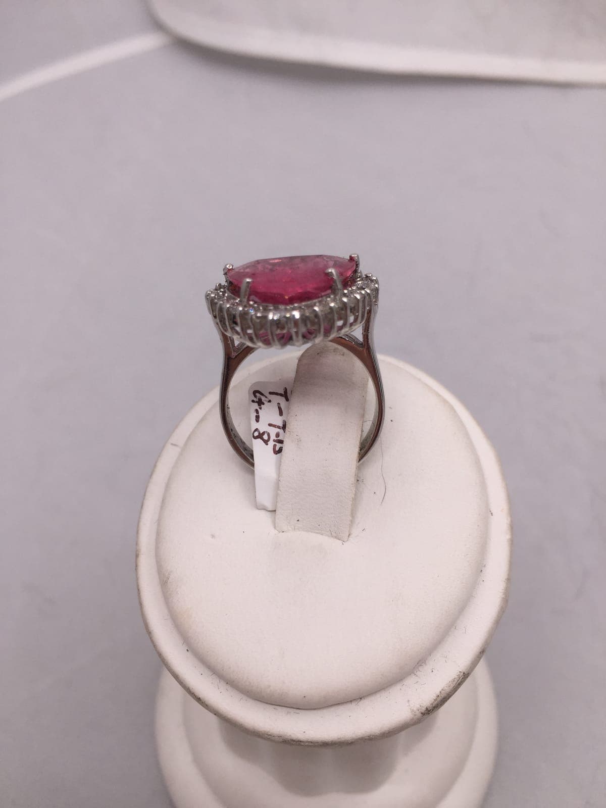 Pink Tourmaline Oval Ring — ~7.15ct