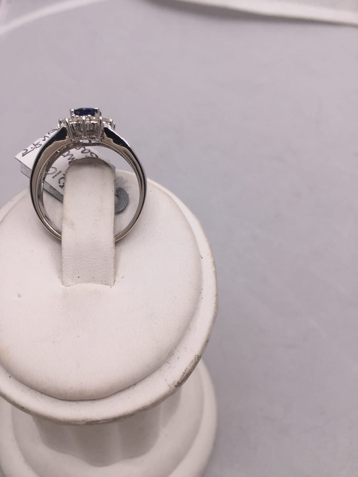 Blue Sapphire & Diamond Three-Stone Ring